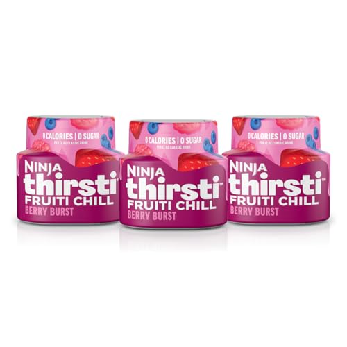 Image of Ninja Thirsti Flavored Water Drops, Berry Burst, Zero Calories | Zero Sugar, 12oz drinks, 3 Pack, Compatible with All Ninja Thirsti Drink Systems - WC1000, WC2000 & WC3000 Series, WCFBRPNAM