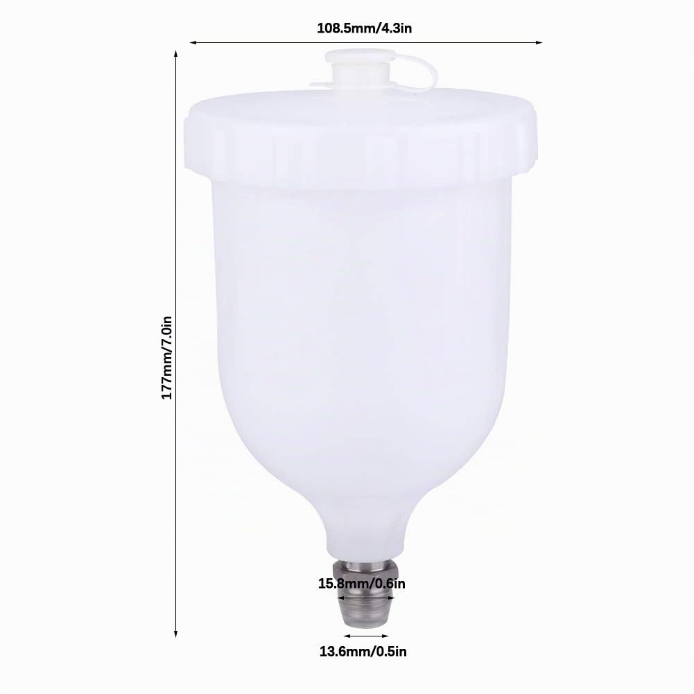 Devilbiss Pour GTI Cup Devilbiss Cup Plastique Blanc 600Ml Pistolet Pot Gravity Feed Plastique Peinture Tasse Pour D Evilbiss Pour GTI T Ekna Pro Pri Flg