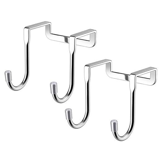 2PCS- Door Hangers with Double Hooks, 304 Stainless Steel Double S-Shaped Hooks, Heavy-Duty Door Hangers, Suitable for Hanging Clothes, Towels and Coats