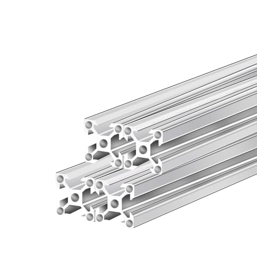 Plata 2020 Perfil de extrusión de aluminio cuatro agujeros carril lineal 2020 perfil de aluminio máquina DIY 3D impresora banco de trabajo CNC (400 mm) 4 unids