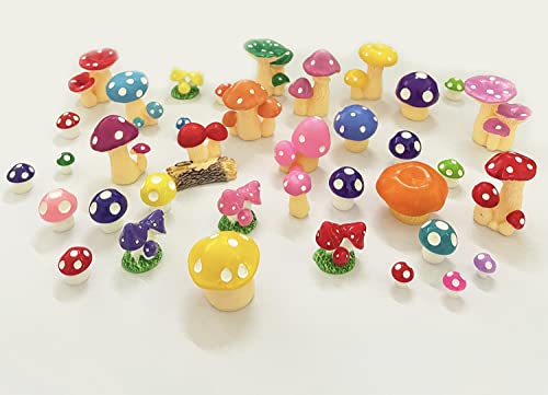 JKberelli 35 Pcs Miniature Resin Mushroom,Cute Mushrooms Fairy Garden Moss Landscape Ornaments for Outdoor Decoration,Home Décor,Cake Decoration,DIY Crafts - Image 4