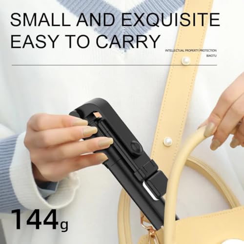 Image of Bouncefit R1S Extendable Selfie Stick with Wireless Bluetooth Remote and Tripod Stand, Rechargable LED Light, Compatible with iPhone /OnePlus /Samsung /Oppo /Vivo /Xiaomi and All Phones (70Cm)