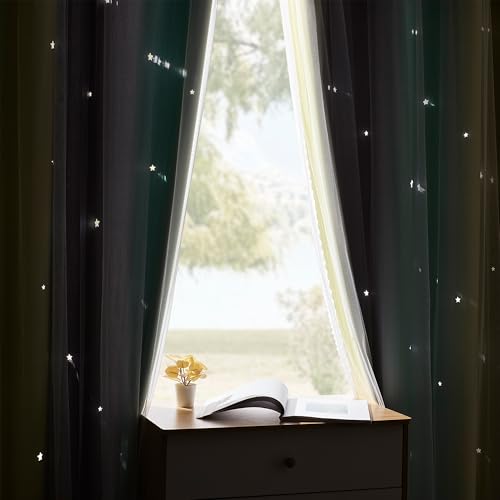 Image of XiDi Curtains for Bedroom Decor, Rainbow GreenYellowGrey52 /90 /1
