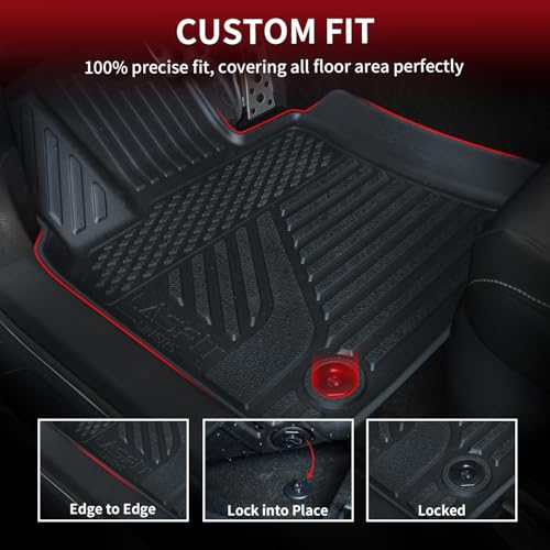 Image of LASFIT Floor Mats&Trunk Mat for Toyota Camry 2025-2026 Hybrid /LE /SE /XLE /XSE, All Weather Custom Fit TPE Floor Liners for Camry 2025 Front & Rear Full Set Car Mats, Black.