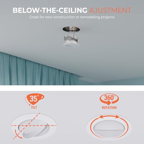 HALO RA 4 inch LED Recessed Lighting Retrofit Gimbal Trim 5CCT 600/900lm - image 3