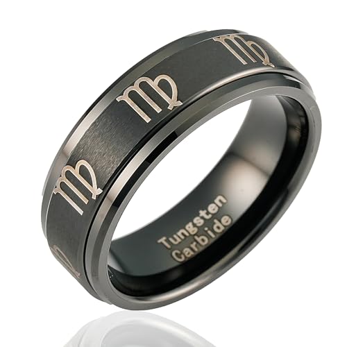 100S JEWELRY Black Tungsten Spinner Rings For Men Women American Flag Air Force Skull Dragon Design Wedding Band Promise Engagement Size 6-164