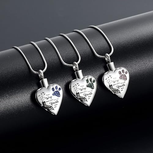 memorial jewelry Deine Flügel waren bereit, aber mein Herz war nicht Edelstahl geschnitzt Medaillon Kremation Urne Halskette für Haustier Hund Katzen