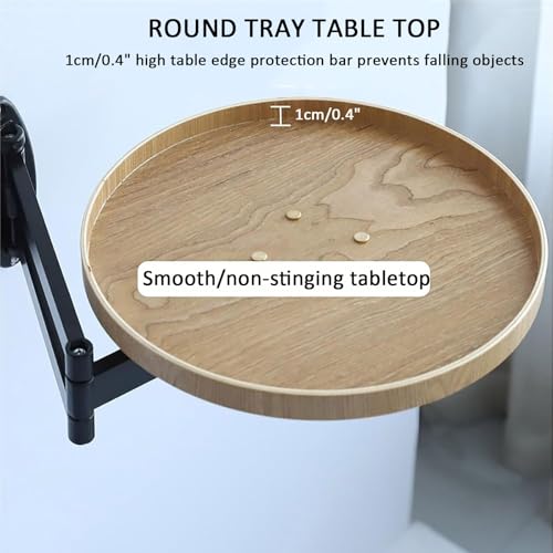 Table basse pliable murale ronde avec plateau rabattable gain de place - 6