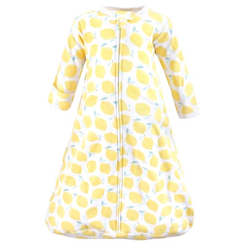 Image of Hudson Baby Unisex Baby Cotton Wearable Sleeping Bag, Sack, Blanket, Lemon Daisy Long Sleeve, 3-9 Months