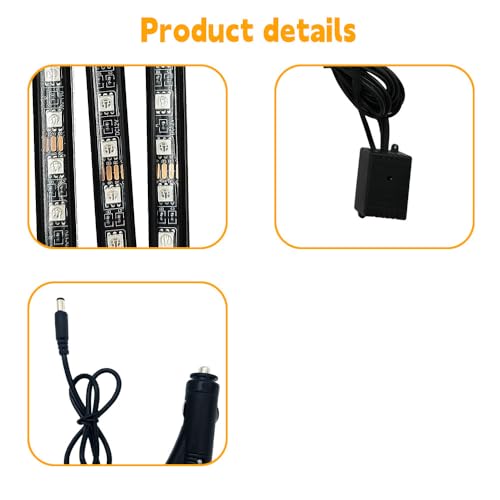 Image of LED Multi-Color Music Car Interior, Ambient Lighting, Floor Lights, Car Lights, High Brightness, Gradient Mode Fits Most Sedans, SUVs, Trucks, and Vans (48LED, Remote Control+Cigarette Lighter)