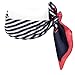 Wrapables 100% Silk Neckerchief Square Scarf, Nautical Stripes Navy