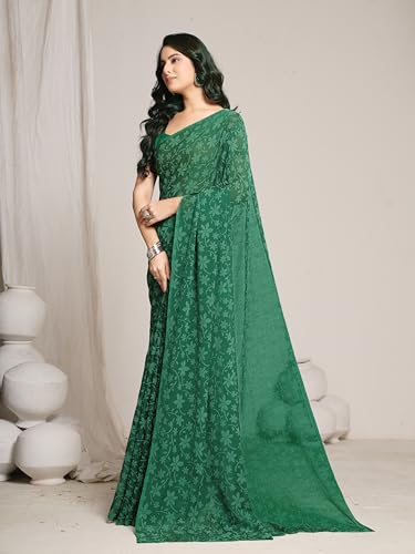 Image of Garden Vareli Lock Chiffon Floral Saree