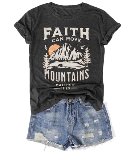 Hiking Shirt for Women Sun Mountain Nature Tee Funny Camping Adventure Graphic T Shirt Outdoor Hike Travel Lovers Top (Small,Dark Grey)