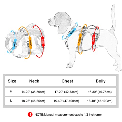 Petartist Escape Proof Harness For Dogs No Slip Dog Vest Harness With Lift Handle For Active Medium And Large Dogs Grey #TOP4