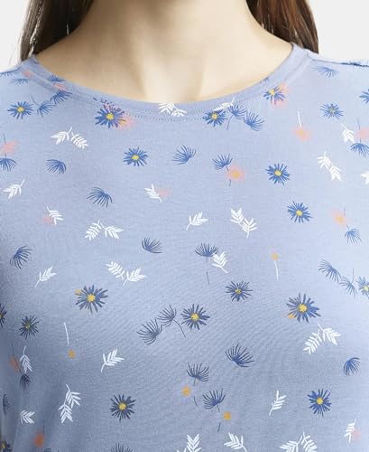 Image of Jockey RX25 Women Micro Modal Cotton Ruffled Hem Styled Half Sleeve Printed Sleep Dress (Colors & Prints May Vary)
