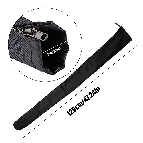 2 Pack Long Zippered Rigging Sleeve 47 Inch Black with 100pcs Nylon Cable Tie,Trolling Motor Sleeve Management Sleeve Wrap Trolling Motor Cable Organizer Sleeve for Cover Wire and Extension Cords