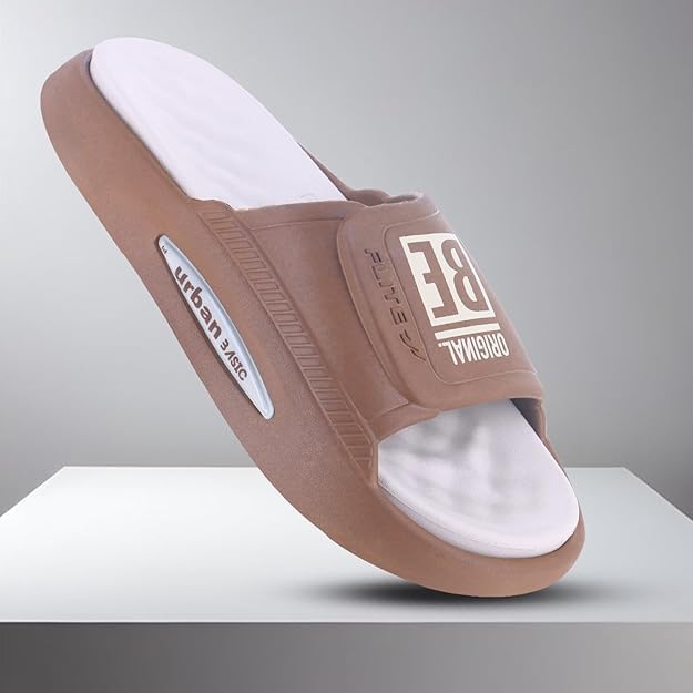 Image of FLITE FL-2052 Men's Slides - Cushioned Casual Sandals for Gents, Soft Plush Padding & Bold Color Design