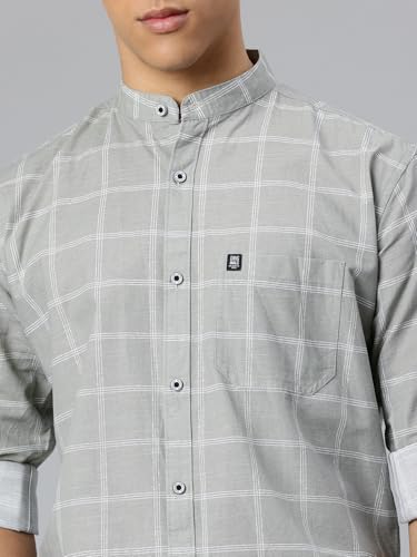 Image of Majestic Man Men's Pure Cotton Mandarin Collar Slim Fit Casual Shirt