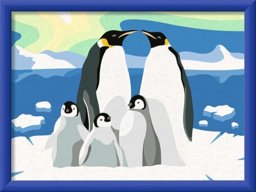 Peinture par numéros Famille de Pingouins Ravensburger 25888 pour occuper un enfant de 9 ans
