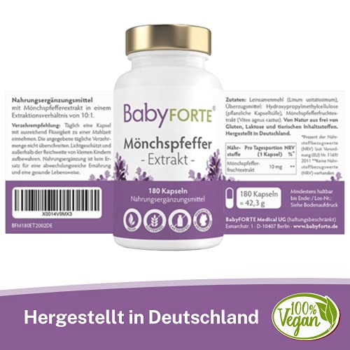 Mönchspfeffer Kapseln 180 Stück 10:1 Extrakt vegan