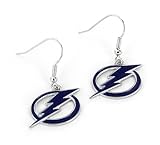 Aminco NHL Tampa Bay Lightning Logo Dangler Earrings, 2.5