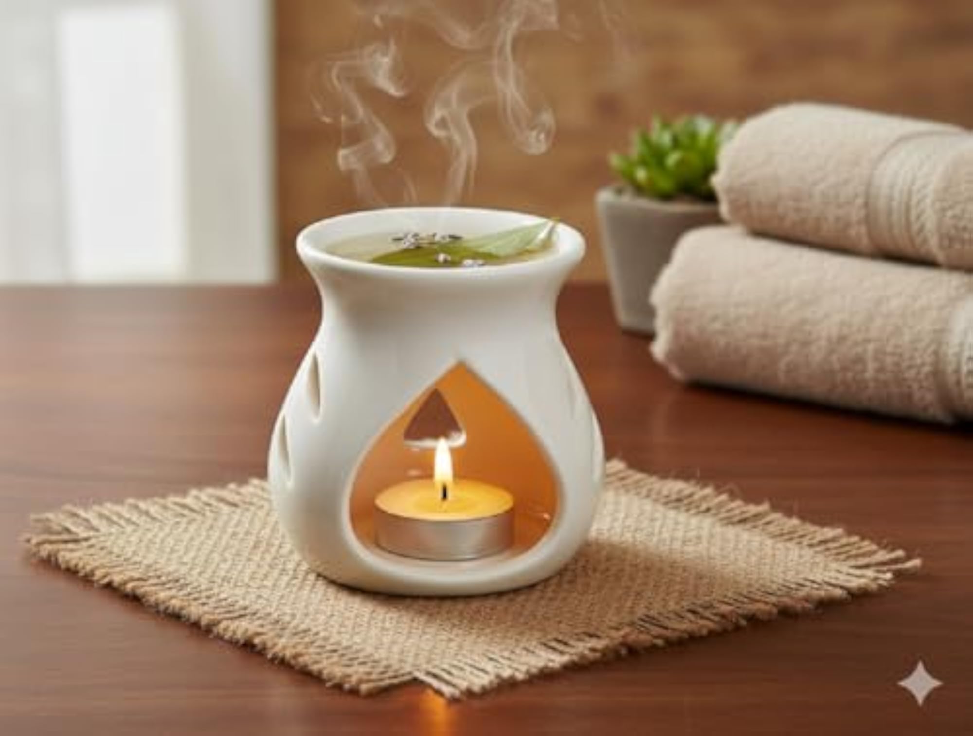 Ceramic Oil Burner Aroma Diffuser Lamp Set of 4