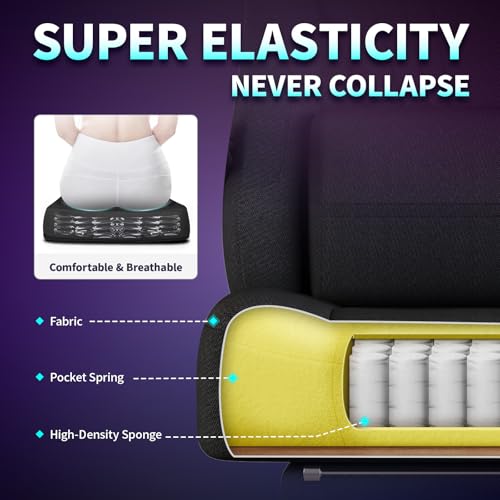 Gaming Chair, Big and Tall Gaming Chairs for Adults with Footrest and Lumbar Support, Comfortable Ergonomic Fabric Computer Chair 400 lbs, 360° Swivel, Height Adjustable Video Gamer Chair, Silla Gamer - Image 6