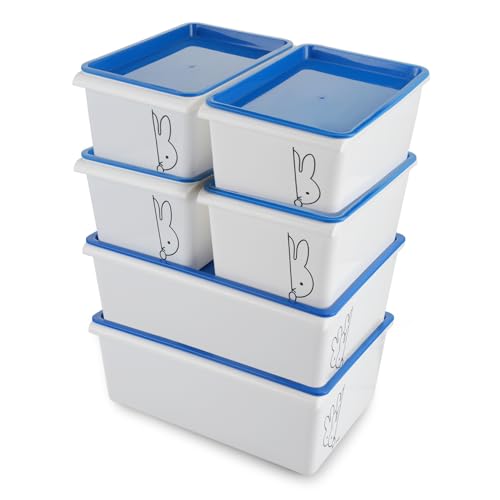Image of Nayasa Lego Print Stack N Store Big 2, Small 4 | Plastic Storage Boxes With Lid | Side Handle | Stackable Boxes | Can Be Used For Multipurpose Storage | Strong And Durable Quality | Blue