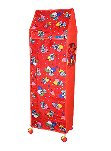 Image of Multipurpose 6 Shelve Baby Wardrobe (Red)