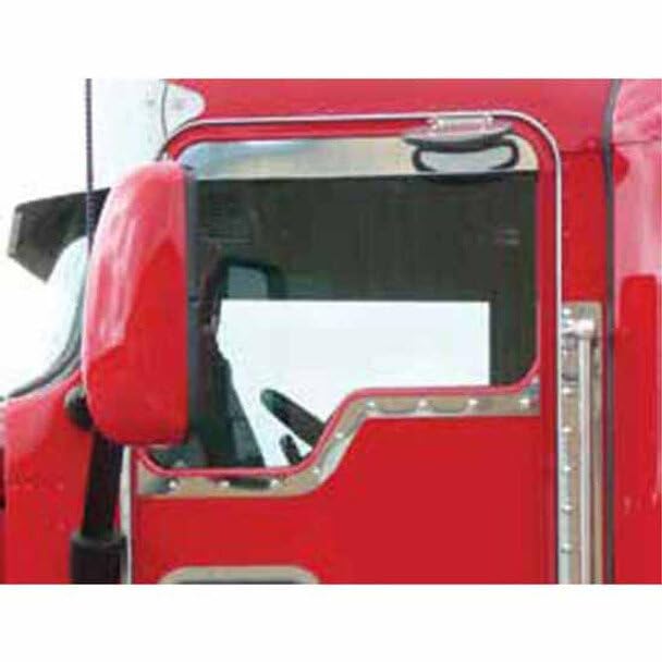 Technical Precision Replacement for Kenworth T800 Curved Glass Year 2000 Stainless Steel Under-Window Trim with Dimples