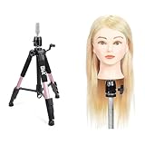 GEX Mannequin Tripod Stand Rose Gold Color + GEX 100% Human Hair Training Practice Head Bundle