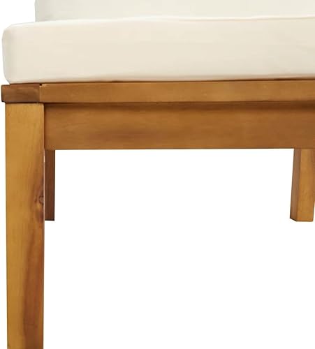 Miniatura 5 de vidaXL Juego de sofá de 2 piezas con cojines blanco crema madera de acacia maciza