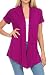 Pastel by Vivienne Women's Short Sleeve Open Front Vest Large Magenta