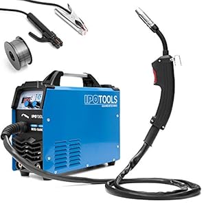 IPOTOOLS MIG-160ER MIG Lasapparaat, MIG MAG Lasapparaat, 160 ampère, voor FLUX/vuldraad en Elektroden, MMA, digitaal display, IGBT-technologie, 230 V