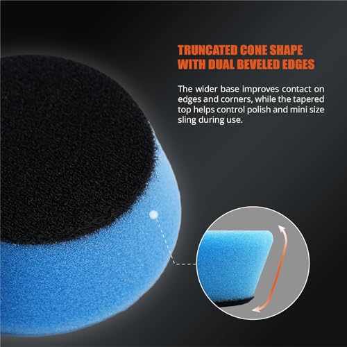 Image of SPTA Blue T60 Moderate-Cut Foam Polishing Pads, 5Pcs 2inch /50mm Sponge Polishing Buffing Pads, Car Foam Detail Polishing Pad Kit for Car Detail Polishing, Small Area Polishing -FPTSS2B