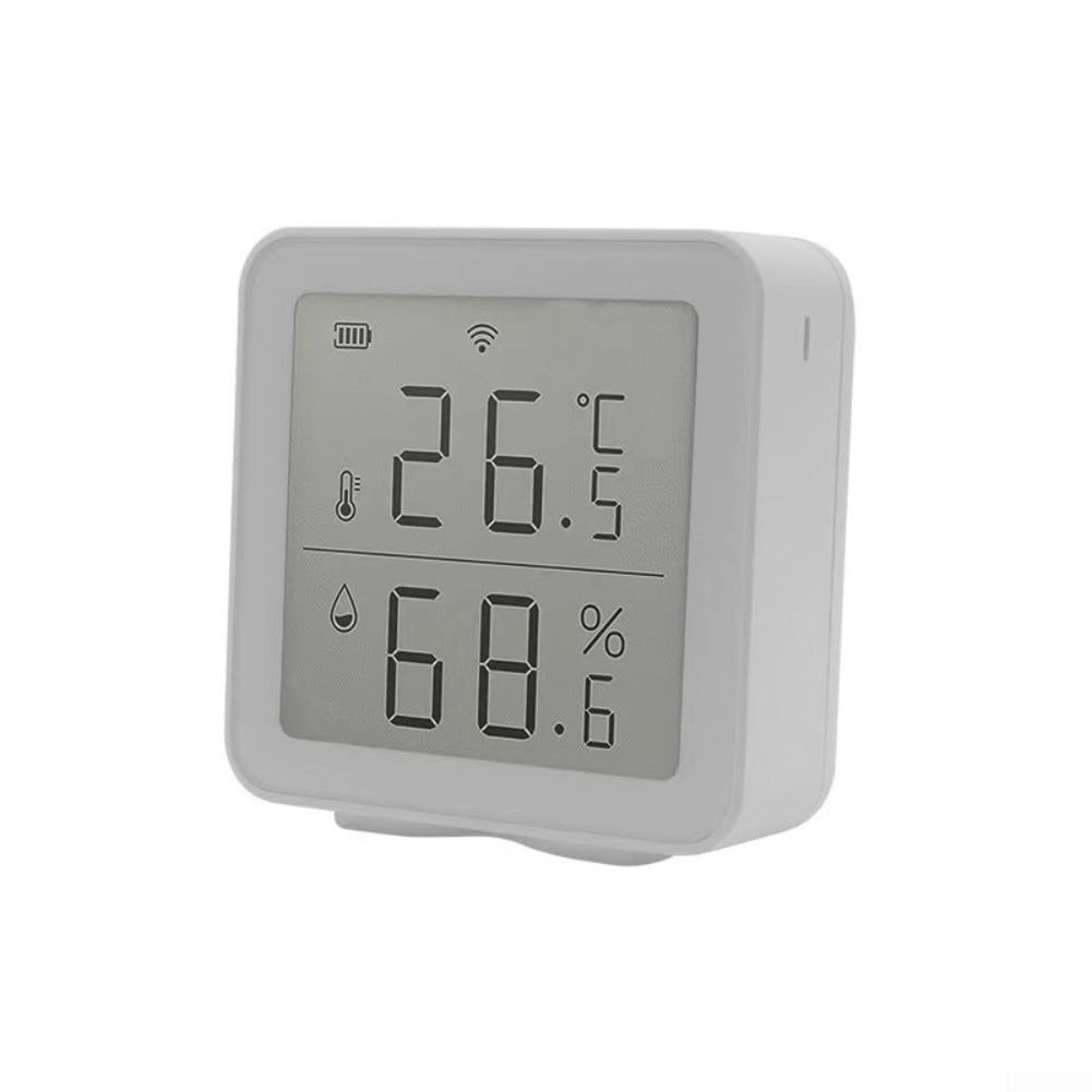 Termometro e igrometro Smart WiFi per Alexa Google Home App Controllo in Tempo Reale Temperatura Umidità Monitor con Avvisi 2.4 GHz Bianco