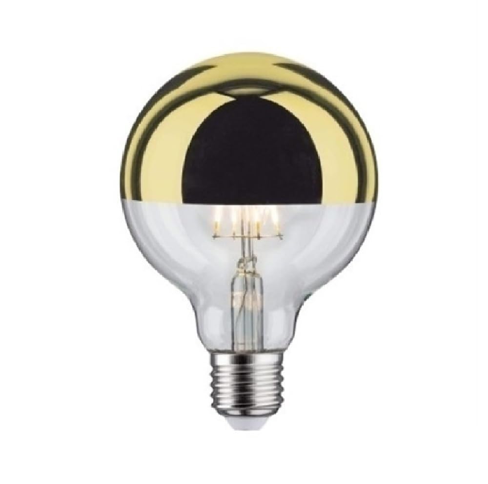 RZL Lighting, Paquete de 10, Bombilla de filamento LED AC220V E27 G45/A60/G80/G95 Bombilla semichapada Plateada/Dorada Bombilla de reflexión de Espejo Fuente de luz(Silver,G95 4W E27)