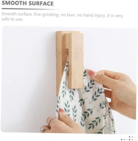Laundry Decor Punch Kitchen Adhesive Wooden Hanger Organizer Rack Free Holder Vintage and Wood Back Wall Rag Entryway Rustic Clothespin Towels Wall-Mounted Cloth Hooks 3pcs