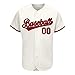 Custom Baseball Jersey Personalized Full Button Shirts Team Uniform Stitched Name&Numbers for Adult/Youth Beige and Red