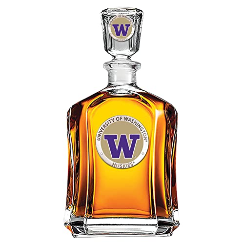 Image of Heritage Pewter Washington Capitol Decanter | 24 OZ Whiskey Decanter for Liquor with Airtight Stopper | Expertly Crafted Pewter Glass