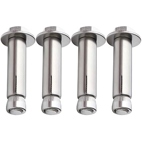 KINDOYO Expansion Bolt Sleeve Anchor 4pcs, 304 Stainless Steel External Hex Nut Expansion Sleeve Expansion Screw Bolts Heavy Duty, M12 x 70/80/90/100/120/150/200mm, 4 Pieces M12 * 200 Cover