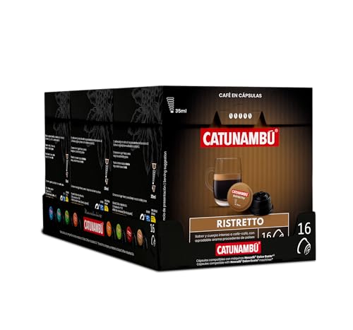 Catunambú - Cápsulas de café Ristretto compatibles Dolce Gusto | Pack de 3 (48 cápsulas)