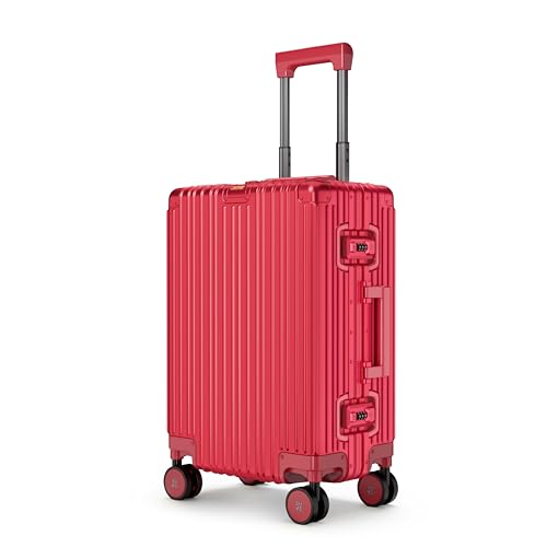 Image of EUME 100% Aluminium Cabin Trolley Bag Small for Travelling 50cm | Durable High-End 8 Silentrun 360 Degree Spinner Wheels System | Premium Trolley Bag Small for Travel (Inferno Red)