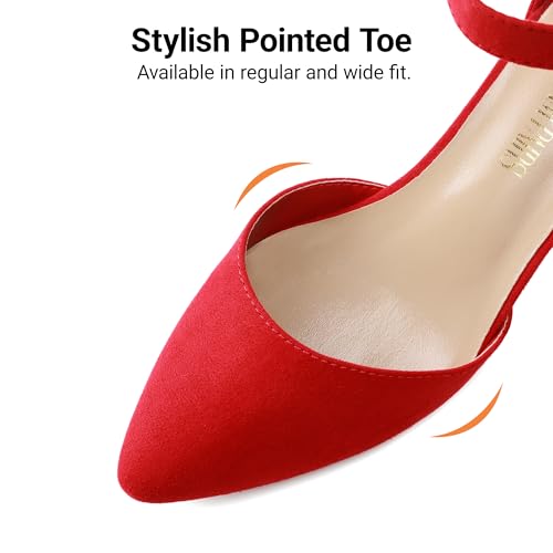 Image of DREAM PAIRS ANNEE Pointed Toe Low Chunky Heels Pump Shoes
