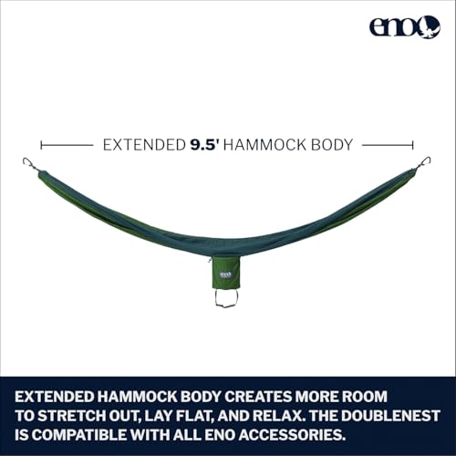 Image of ENO, Eagles Nest Outfitters DoubleNest Lightweight Camping Hammock, 1 to 2 Person, Special Edition Colors, ATC