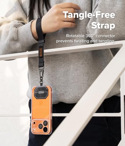 Image of Ringke Tactical Webbing Hand Strap with Patch [Heavy Duty Tactical Carabiner] Durable Anti-Tear Multi-Purpose Phone Wrist Strap for Travel, Hiking, etc