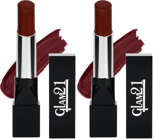 Image of Glam 21 Ultra Velvet Lipstick | Long-lasting stay on lips | Lovely matte finish | 2.5gm | Mustique Brown-40 (Pack of 2)