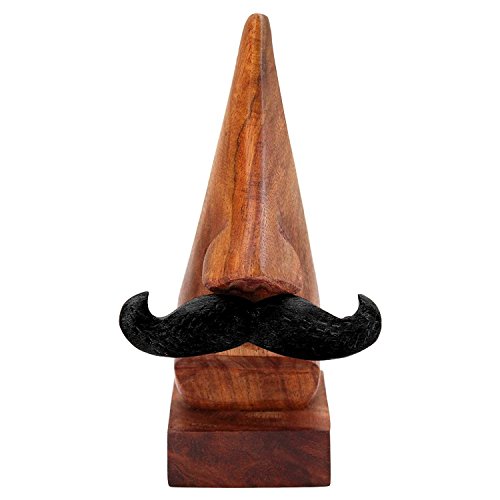 Image of Craftland Handmade Antique Wooden Nose Shaped Spectacle Specs Eyeglass Holder Stand with Moustache (Antique).