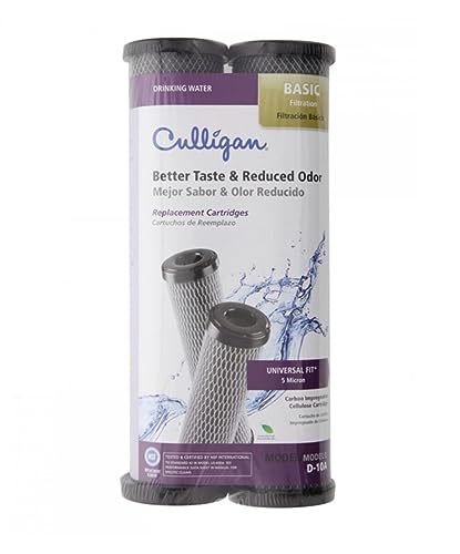 Culligan D-10A Cellulose Impregnated Basic Drinking Water Filtration Replacement Cartridge, 250 Gallons (2 Pack)