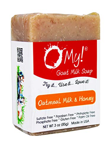 O My! Goat Milk Soap 3oz Bar | Made with Farm-Fresh Goat Milk | Moisturizes dry skin | Gently Exfoliates | Paraben Free | Leaping Bunny Certified | Made in USA (Oatmeal Milk & Honey)
